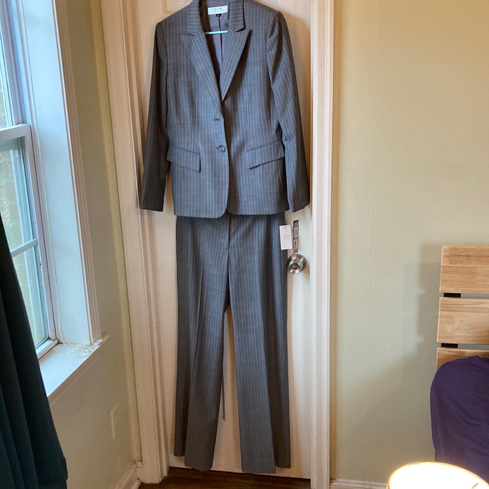 Gray and Lavender Striped Pantsuit - Tahiti